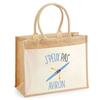 Beach Bag - PLANETEE - Jute with "I Can't" Oar Pocket - Cotton - Multicolored - 43 X 33 Cm