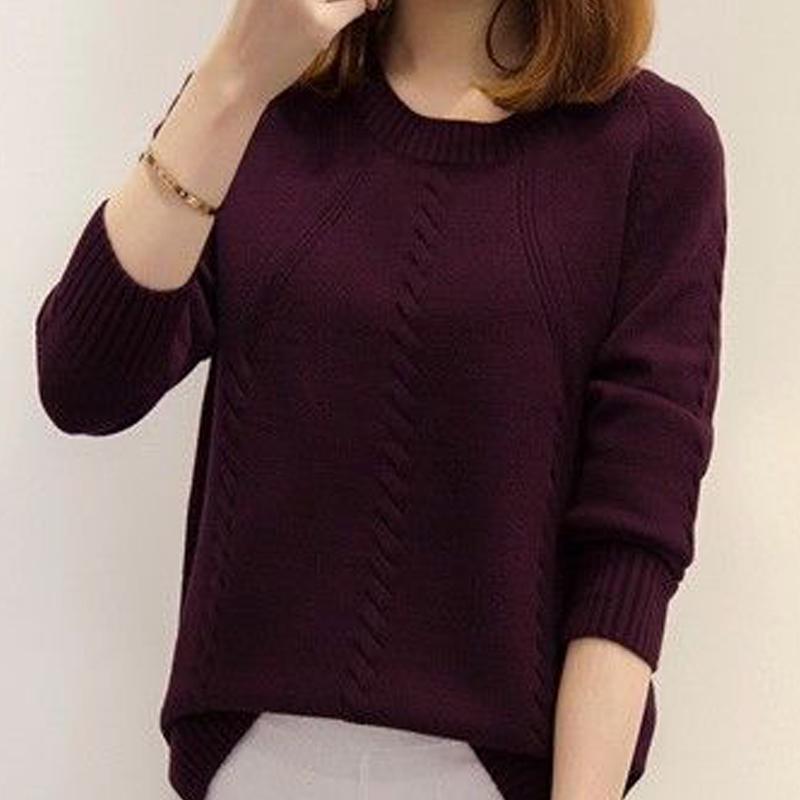 Pullover Women's Sweaters Autumn Winter O-neck Short Paragraph Bottoming Shirt Version of The Loose