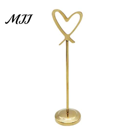 Metal Place Card Stands Hollow Heart Table Number Holder, Love Stand, Reception Display Holder Clip for Photos, Food Signs, Memo Notes, Weddings,