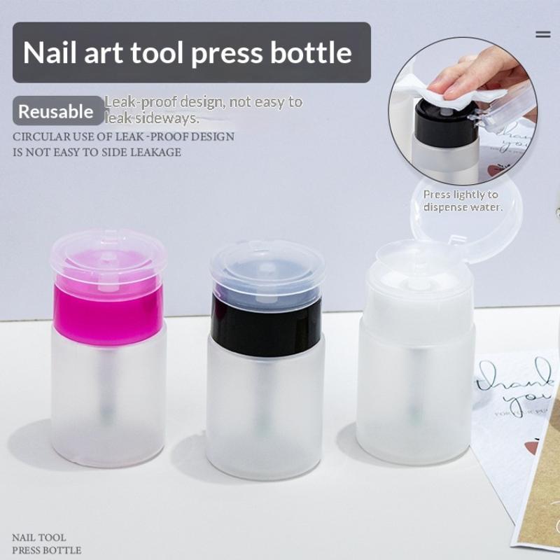 Nail Art Press Pump Bottle Leakproof Design Easy Press Dispensing For Home Diy Nail Care Salon Use