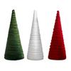 Velvet Christmas Cone Tree Decorations Christmas Flocked Tree Table Centerpiece