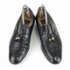 A.Testoni Made In Italy Lizard Leather Tassel Loafers Size 6.5G 25.0cm Black Dress Shoes(USED)