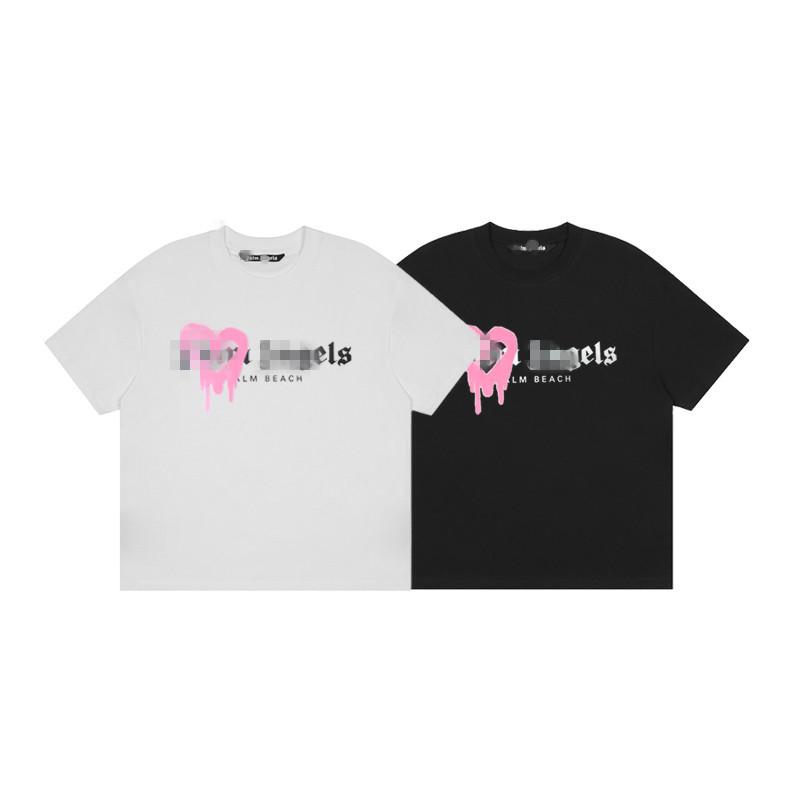 Wholesale Tide Brand Palm Angel 21SS Love Spray Paint Printing Short Sleeve T-Shirt Men's and Women's Loose Half Sleeve Shirt Tide T-Shirt