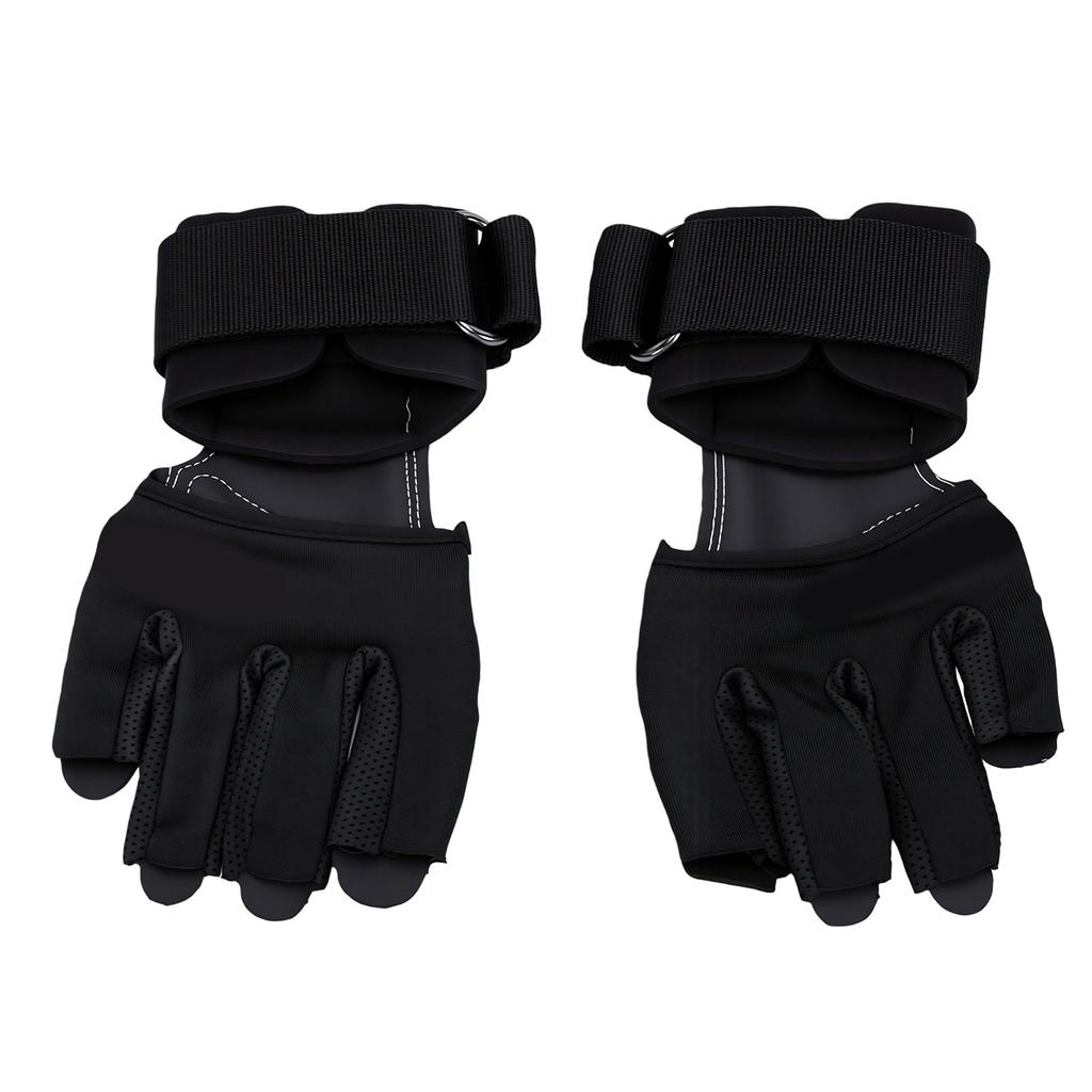 Cowhide Padded Gloves Half Finger Air Cushion Breathable Mesh Back Adjustable Wrist Wrap Fitness Gloves