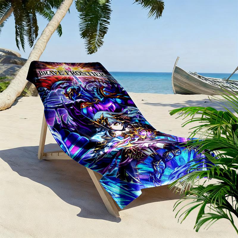 Brave Frontier Print Beach Towel, Large Soft Quick Dry Towel for Beach Camping Swimming