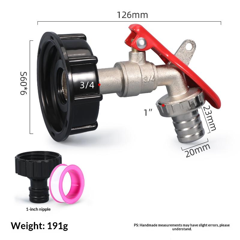 Brass Ibc Tank Valve Faucet With Lock 1/2 Inch Tonne Switch Adapter Zinc Alloy Water Tap For Ibc Tank Accessories