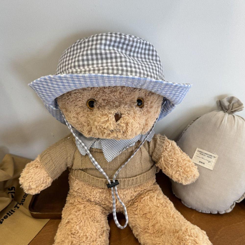 Drawstring Boys Girls Bucket Cap Lattice Baby Sun Hat Breathable Children Fisherman Hat  Outdoor