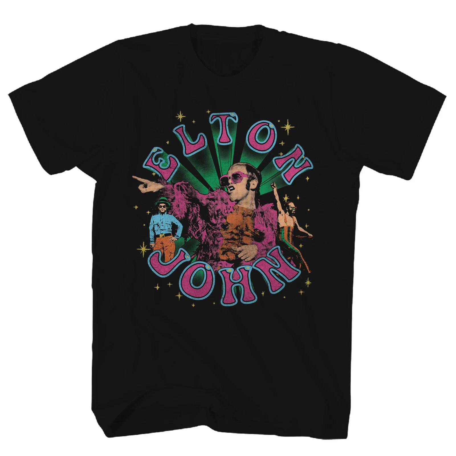 

Футболка с изображениями Элтона Джона, мужская, рок-н-ролл, музыка, классическая группа, новая, черная L