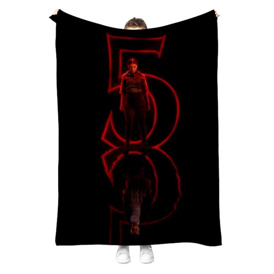 Stranger 5 Throw Blanket Soft Cozy Flannel Wrap Blanket Machine Washable Sofa Throw Blanket for Adults Kids Fans Bed Couch