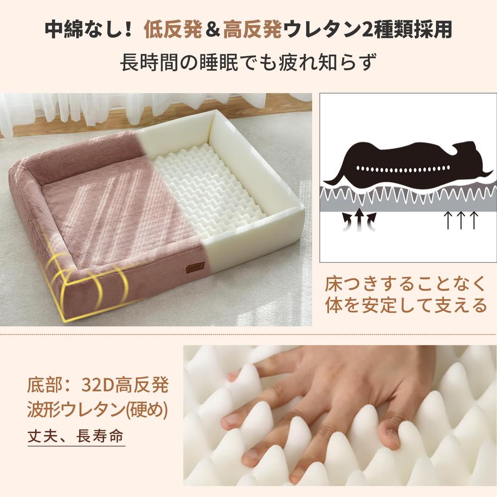 EMME 3D Dog Warm Pet Bed with Unfilled Faux Rabbit Premium Pet Fully Filled with Urethane High No Suitable for Senior and Multiple Removable Suitable