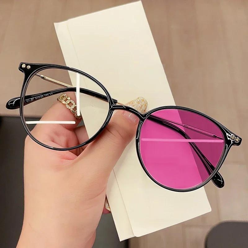 Herren Damen Vintage Photochrome Kurzsichtigkeitsbrille Ultraleicht Intelligente Farbwechselnde Sonnenbrille Mode Kurzsichtigkeitsbrille