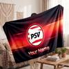 PSV Eindhoven FC Personalisierte Fleecedecke Mit Fußballlogo, Individueller Name Text Weich Warm Home Überwurfdecke