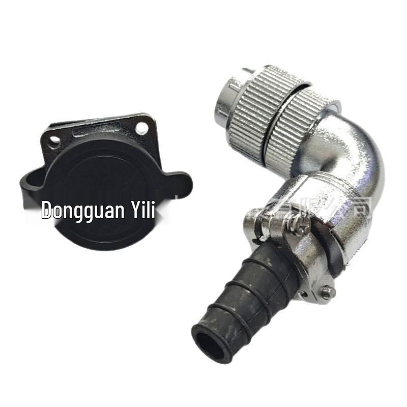 Waterproof Aviation 90° Elbow 15-Pin Gold-Plated Square Flange Connector WF20-2345679