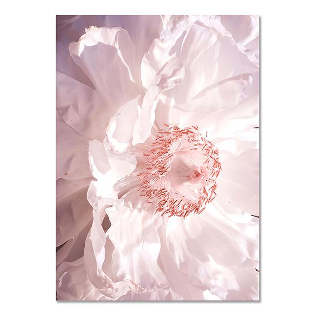 Pink Flower Blooming Rose Peony Nature Plant Nordic Posters and Prints Wall Art Canvas Painting Pictures for Home Design Bedroom