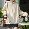Women's Thick Hooded Pullover Sweatshirt - Loose, Drop Shoulder, Cute & Versatile College Style for Autumn 2024 Arrival