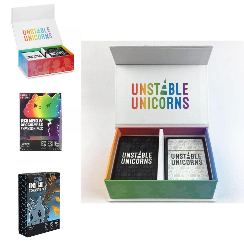 Unstable Unicorns Jogo de Cartas Expansão Nsfw Dragões Arco-Íris Pacote Festa Família