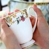 300ml Fine Bone China  Mugs with Handle, Floral Mugs with Gold Trim Porcelain Tea Mug Coffee Mugs,1pc