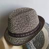 Classic Panama Summer Straw Hat Short Brim Trilby Flat Hat for Men Women Homburg Church Jazz Hat Party and Dance Hall Venues