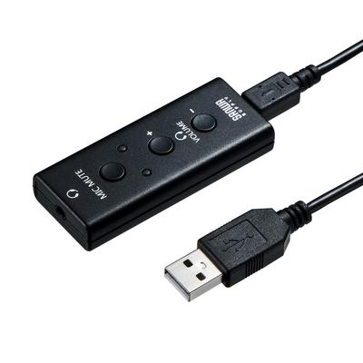 SANWA SUPPLY USB Audio Conversion Adapter (for 4-pole Headsets) MM-ADUSB4N