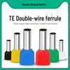 TE Double-Wire Tube Terminal Block: European Cold-Pressed Connector, Tube-Shaped Pin, Needle Wire Lug