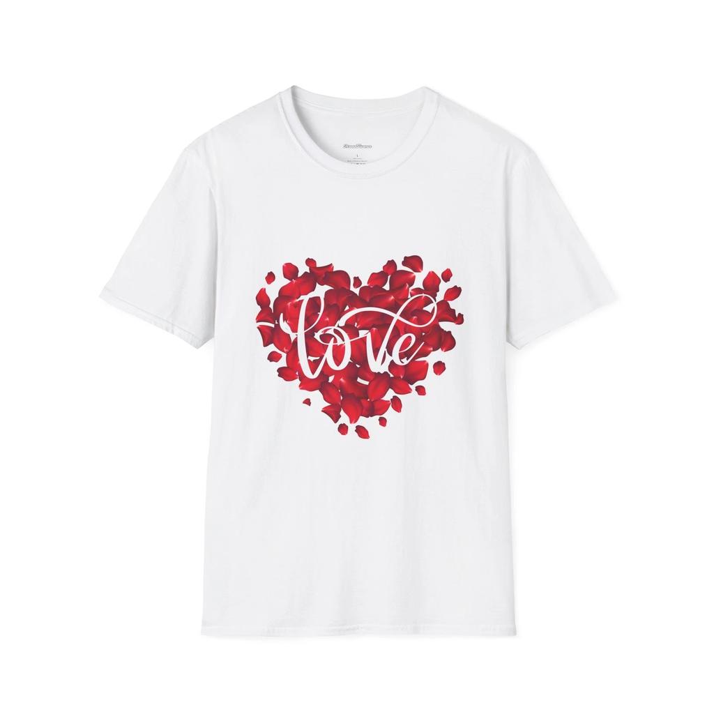 Love Heart T-Shirt - Cute Valentine's Day Tee, Unisex Softstyle Shirt, Love
