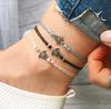 3pcs Set Bohemia Trendy Sea Turtle Rope Weaving Anklets for Women Retro Charm Summer Beach Jewelry Set Holiday Accessories Gift