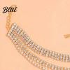 Beach Anklet Women Anklet Sparkling Three-Layer Rhinestone Durable Alloy Adjustable