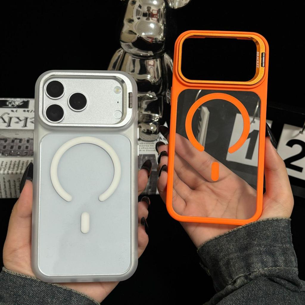 Applicable to iPhone18Promax skin-sensitive lens holder magnetic mobile phone case Apple 17 transparent all-inclusive protective case