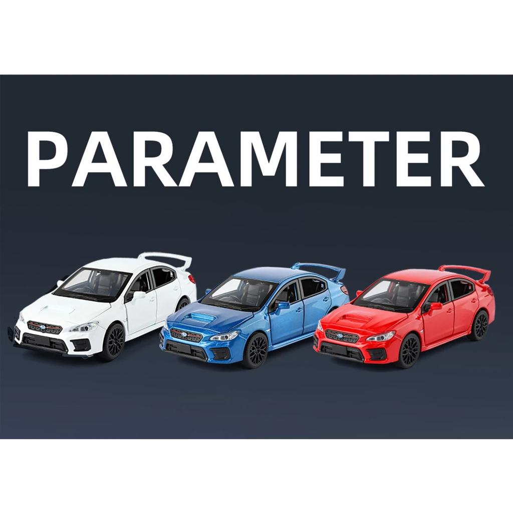 1/30 Subaru Impreza WRX STI Alloy Sports Car Model Diecast Metal Racing Vehicles Car Model Sound Light Simulation Kids Toys Gift