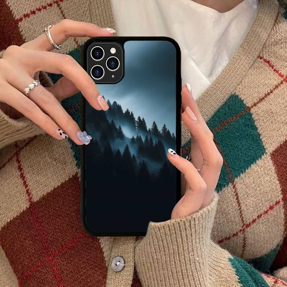 Mountain Forest Phone Case Wireless Charging PC+TPU For IPhone 11 12 13 14 15 16 17 Pro Max Plus Case