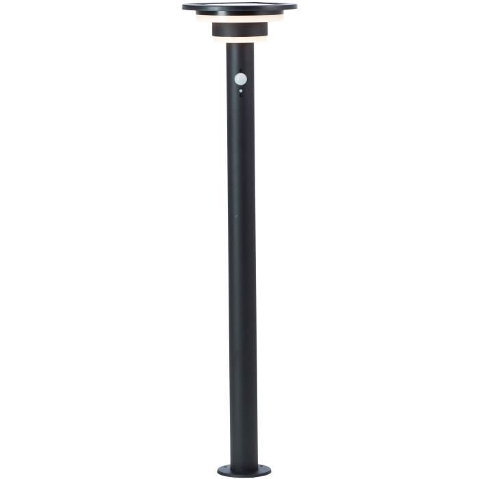 Outdoor Bollard - BRILLIANT - GARVINA - LED and Solar - Motion Sensor - Stainless Steel and Plastic - 4 W - Black