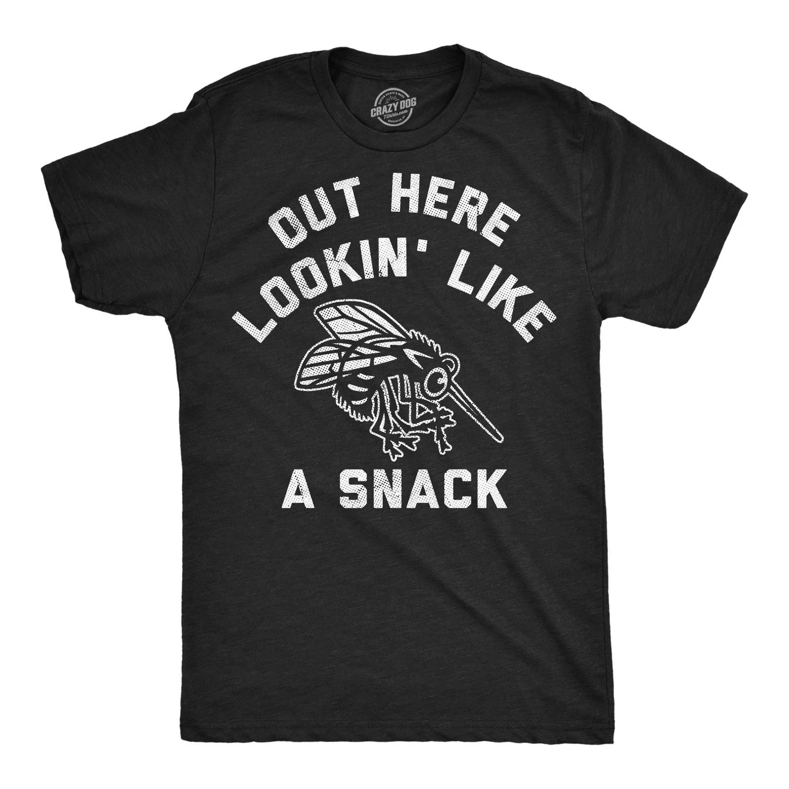 Mens Funny T Shirts Out Here Lookin Like A Snack Sarcastic Mosquito Graphic L