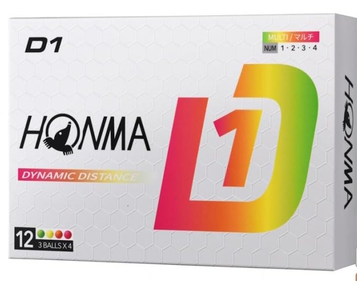 2 dozen D1 Multicolor Golf Balls, Honma Golf, 2024