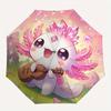 1pc Cute Axolotl Playing Guitar Automatic Opening and Closing Umbrella - Small Umbrella Suitable for Various Occasions, Portable 3-Fold Smal
