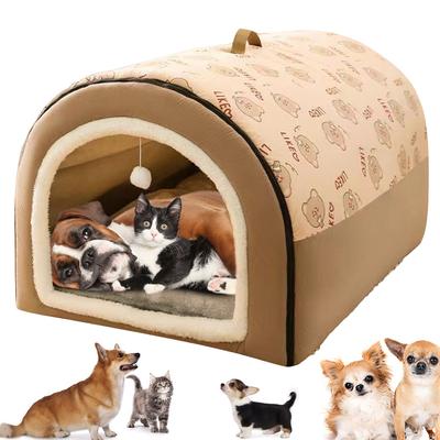 Warm Winter Dog House Mat Washable Dog Kennel Detachable Dog Cave Shelter Comfortable Large Dog Bed House Dogs Cats Pet Supplies