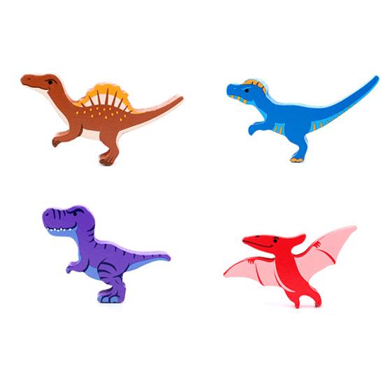 1 Set Dinosaur Building Block Stacking Game Kids Educational Wooden Cartoon Dino Brick Stacking Balance Tower Toy Toddlers Boys Girls Gift