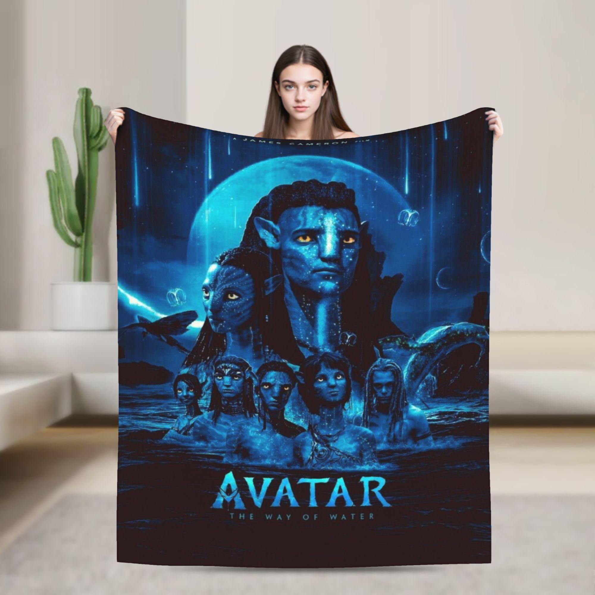 Avatars The Way Of Water Movie Poster Flannel Blanket Boy Soft Cozy Throw Blanket Winter Living Room Bedspread Sofa Bed Cover 80x120cm(31x47inch)