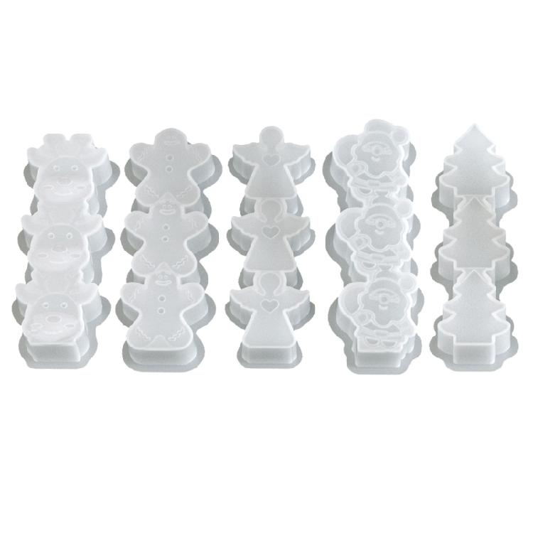 Reusable Holiday Candle Mold Santa Angel Reindeer Silicone Baking Tool For Festive Treats And Home Decoration