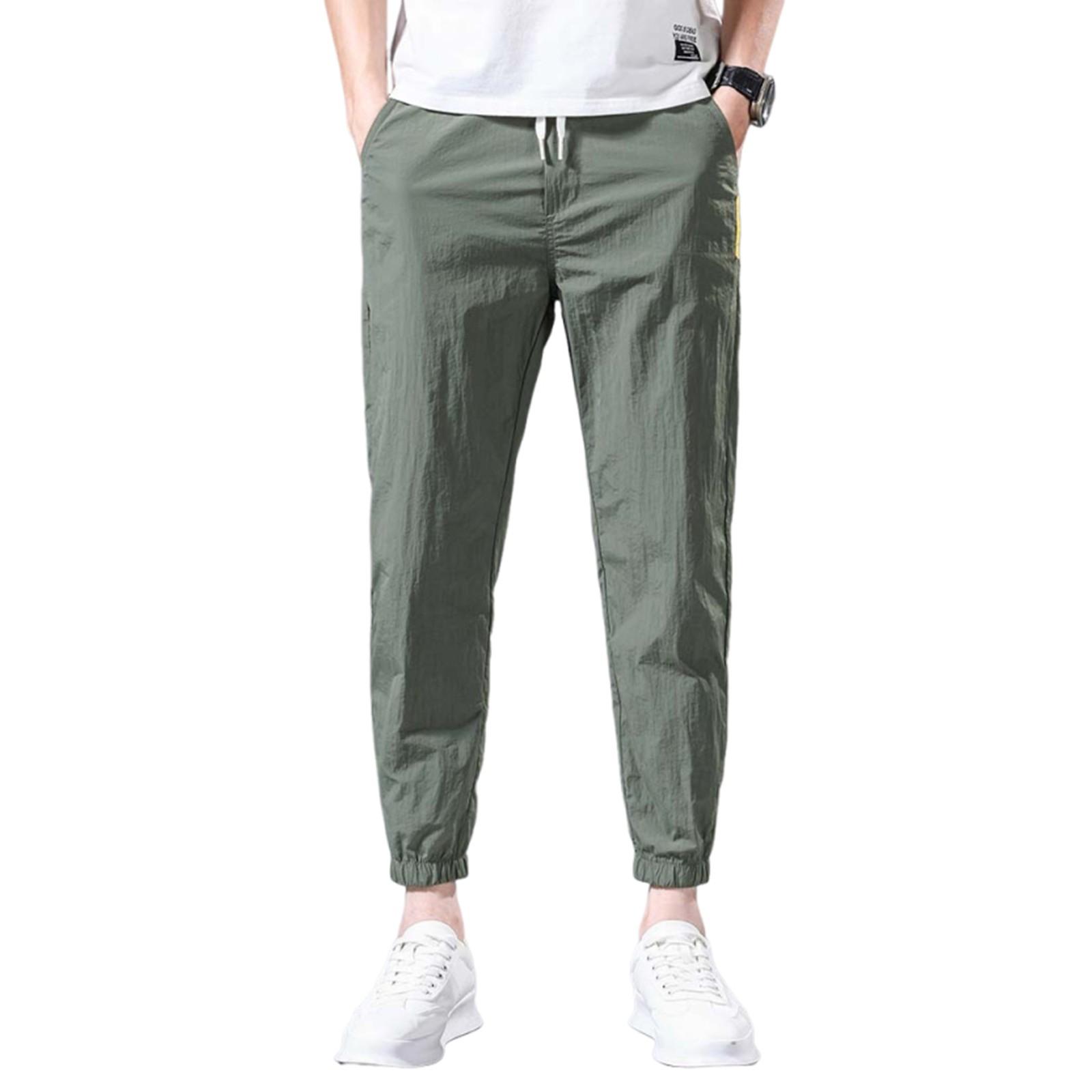 

Летние быстросохнущие брюки мужские узкие брюки мешковатые спортивные штаны корсетные брюки из девяти частей XXXXL зелёный