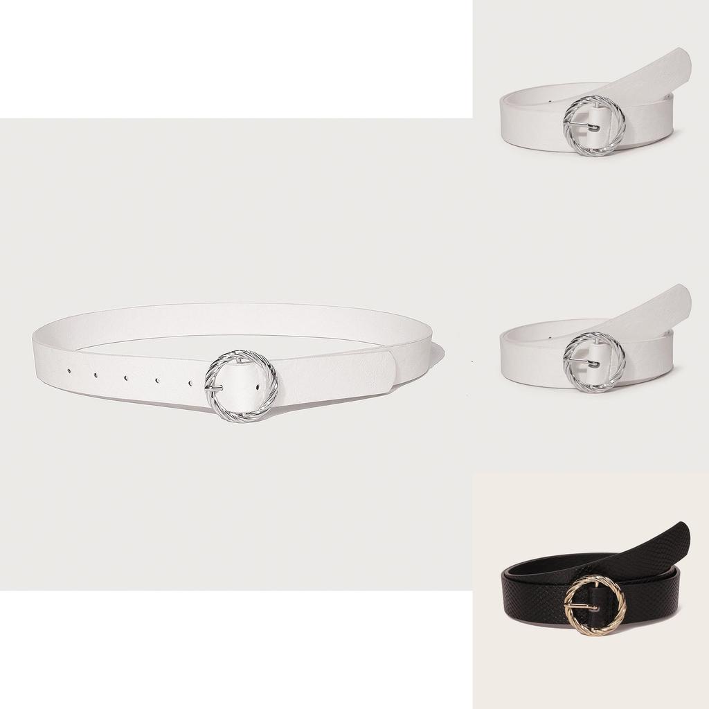 Elegant Pu Waist Belt For Ladies With Alloy Round Closure For Daily Use