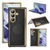 Galaxy Z Fold8 Case Electroplated PU Leather Magnetic Snap-on Cover With Reinforced Hinge Support Fold7 Compatibility