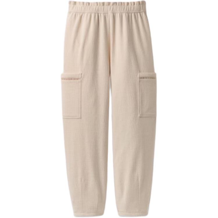 

UGG Solid Color Elastic Waist Pocket Cuffed Casual Pants Women bottoms 1175174A-CRM XS