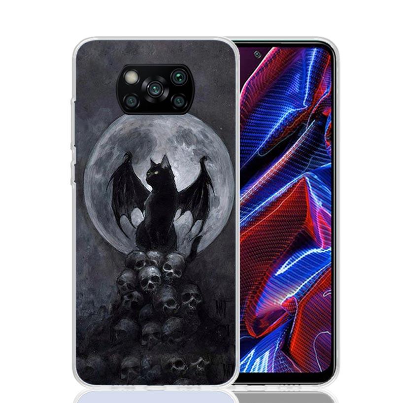 Witch And Cat Colorful Cute Case Phone Cover for Xiaomi Redmi Note 10 9 9S 8 8T 7 5 Pro Mi 12T 11T 10T 9T 12 11 Lite A3 A2 Trend
