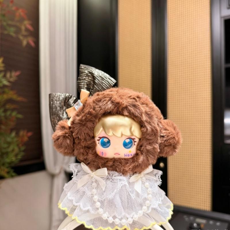 French Lace Plush Doll Keychain Cute Soft Vinyl Face Pendant for Girls Backpack Purse BFF Birthday Surprise Gift