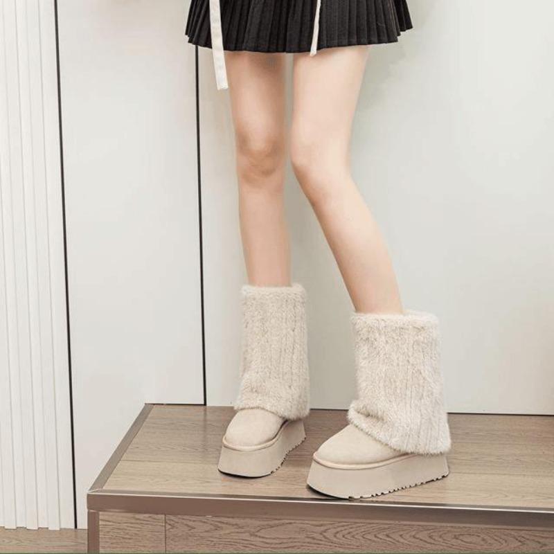Winter warm snow boots women's winter heightening muffin ultra-light thick-soled short boots thick suede bag shoes women's boots