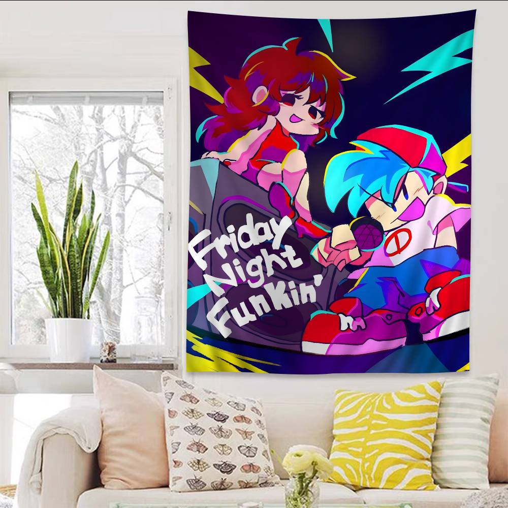 Game FFriday Night FFunkin Pico Boyfriend DIY Wall Tapestry for Living Room Home Dorm Decor Wall Art Decor