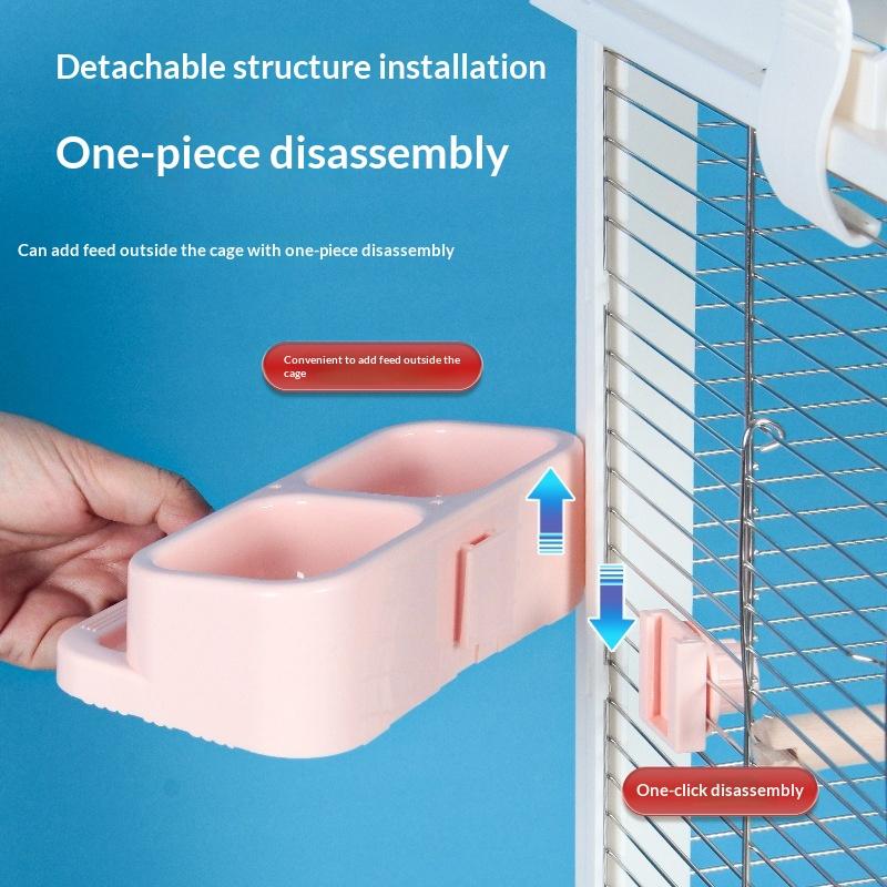 Parrot Double Bowl Large Capacity Feeder Splash Proof Hanging Food Bowl Bird Feeding Water Bowl Pet Supplies Accessories