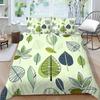 Rodinné povlečení Jednolůžko Jednolůžko v plné velikosti Rostlinný tisk Série Povlečení Vzor listů Povlak na polštář a povlak na přikrývku Pratelná domácí dekorace