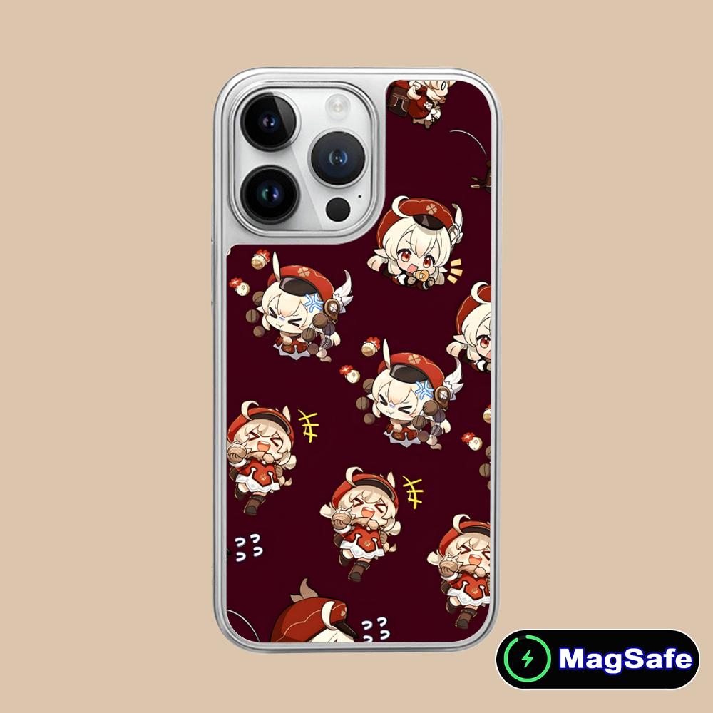 Game GI Klee Mobile Phone Case for iPhone 17 16 15 14 13 12 11 Air Pro Max Plus Magsafe Silver Plating Colorful Cover Cellphones