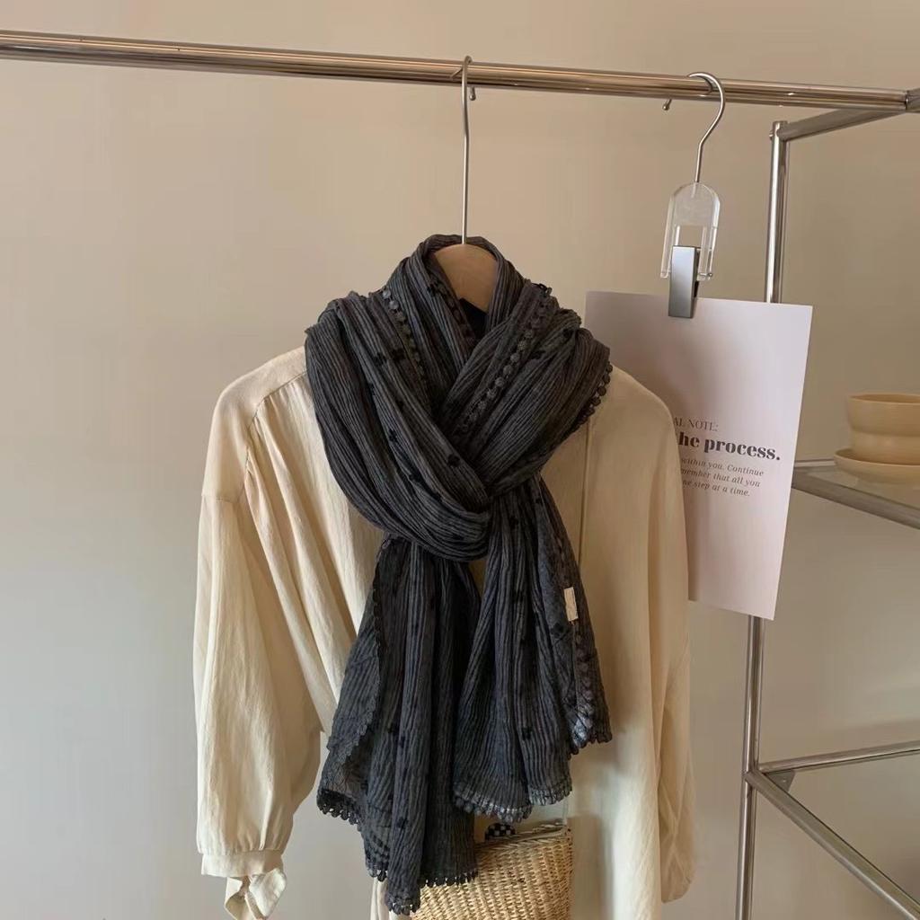 Autumn and Winter Cotton and Linen Scarf Women's Artistic Retro Shawl Casual and Elegant Scarf